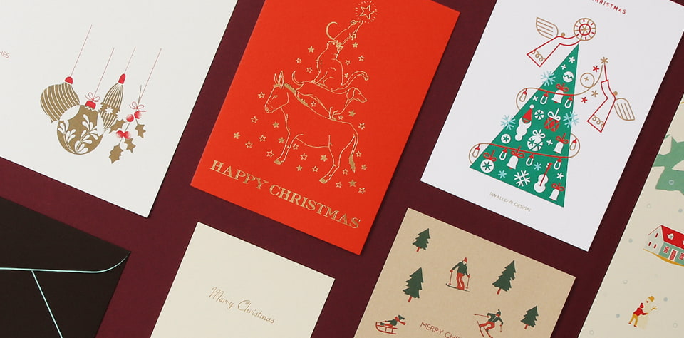 企業から送る クリスマスカード 羽車公式サイト 紙 印刷 デザイン