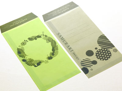 第8回　明るい色合いのロウ引き封筒に空押し