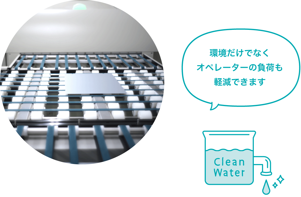 人と環境に負荷の少ない溶剤を使います