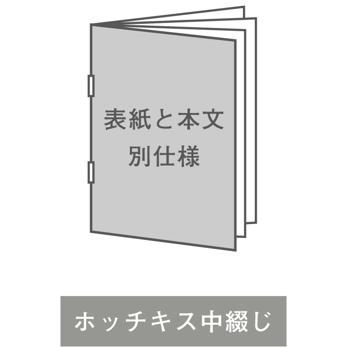 A5 ホッチキス中綴じ 表紙と本文別仕様