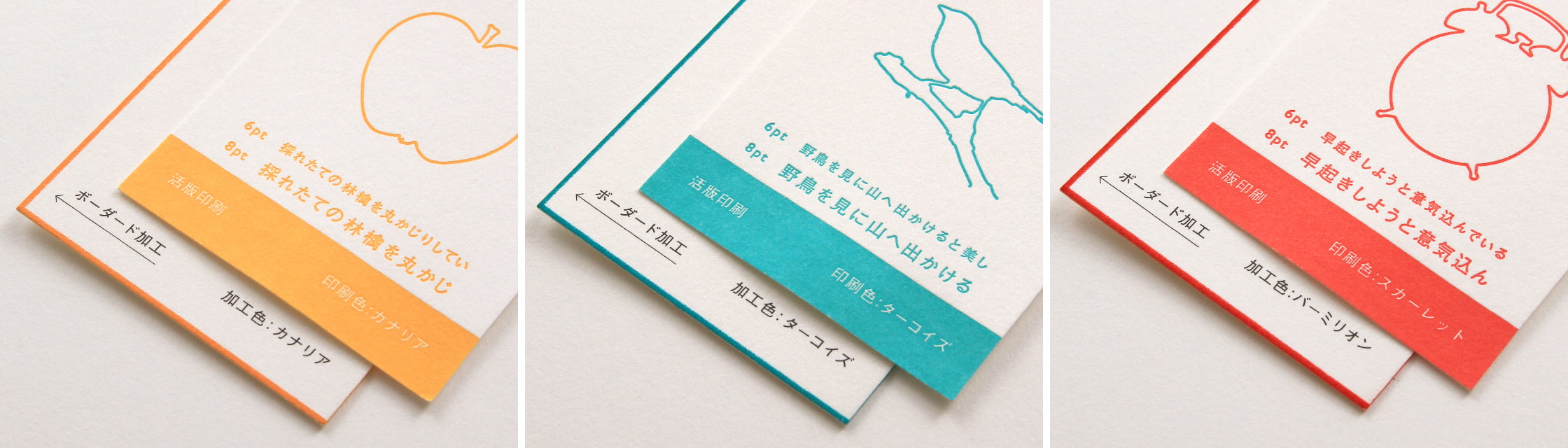 印刷色とボーダード・エッジカラー加工色